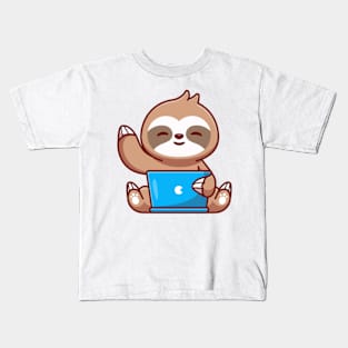 Tech-Savvy Sloth Kids T-Shirt